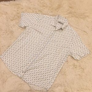 JAMES CAMPBELL Button Front White Cotton Floral